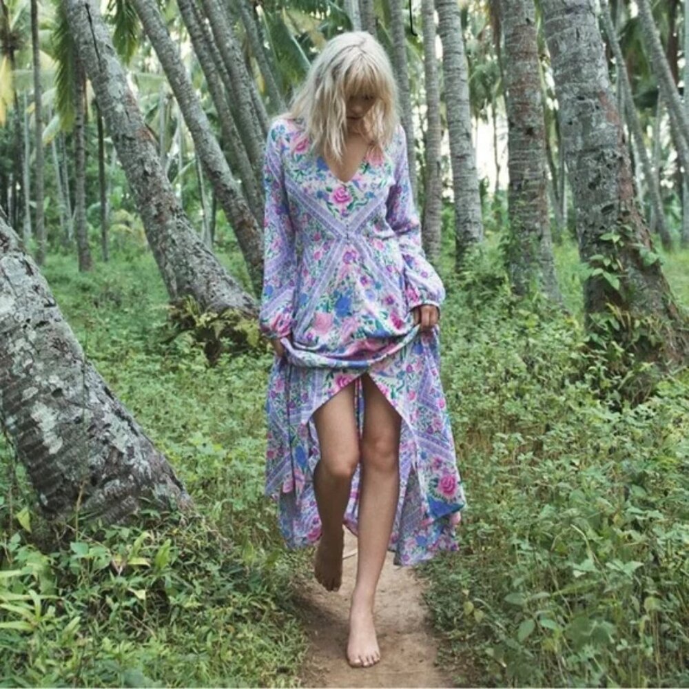SPELL Babushka Mary Kate Gown Lavender Unicorn XS